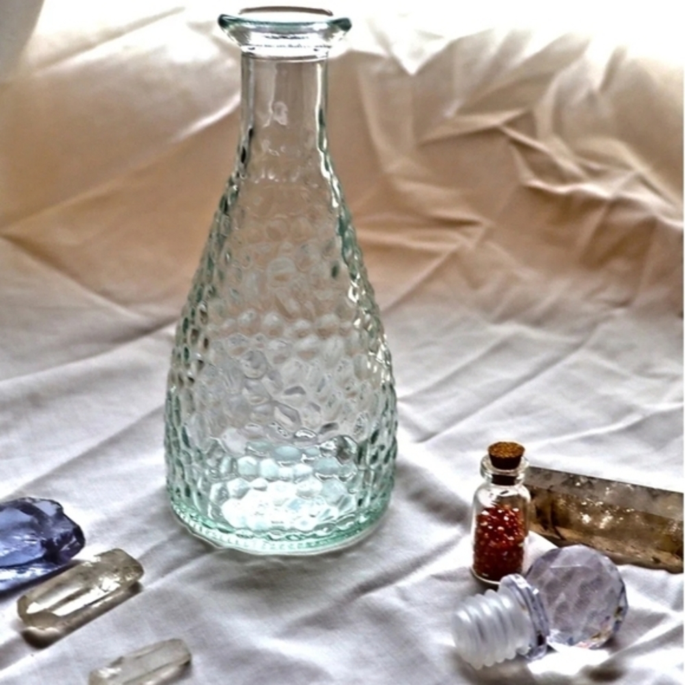 Decorative Hammered Glass Bottles with Stoppers, 6.875 x‎ 2.625 in. - Picture 6 of 12